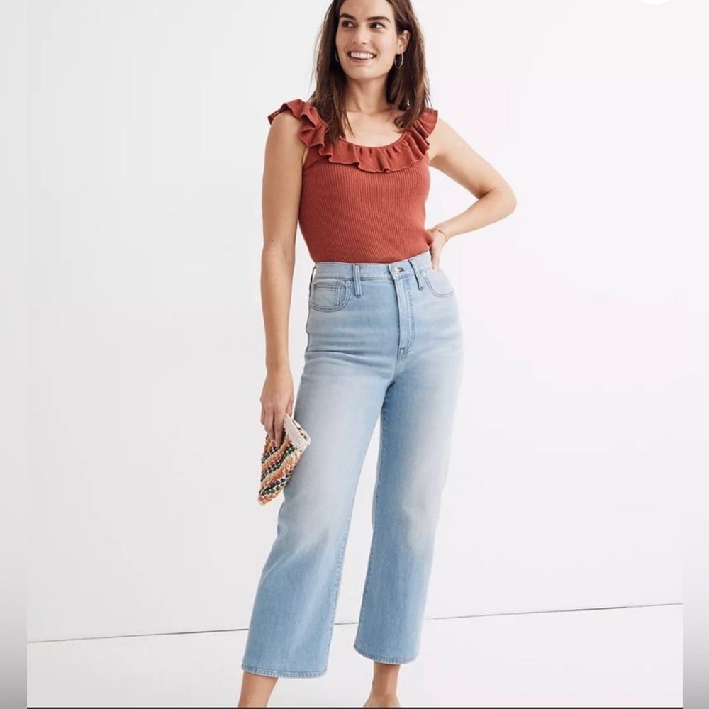 Madewell Slim Wide-Leg Cropped Jeans in Eastwick Wash size 31